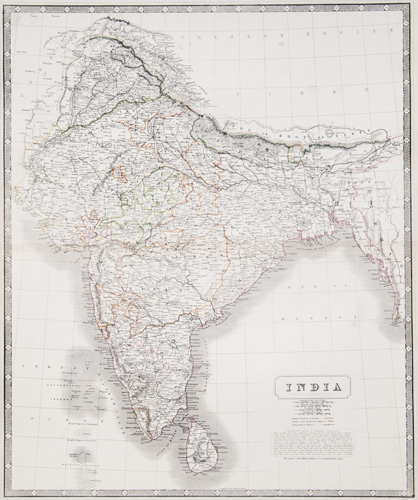 antique map of India 1850